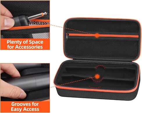 Wireless Microphone Case Compatible with JBL Wireless Two Microphone System/JBL PartyBox Wireless Mic, Portable Mic Travel Bag Storage Box for Receiver, AA Batteries, Charger (Case Only!) in Saudi Arabia