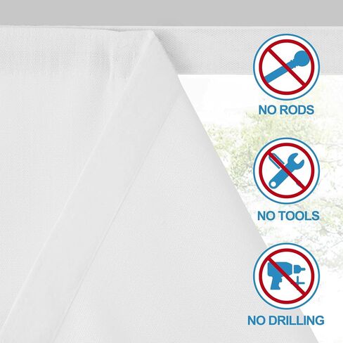 RYB HOME Linen Door Curtain, Privacy Tricia Door Window Curtains for Patio French Door Front Door Sidelight Storm Door Curtain, W26 x L40 inches, Natural, 1 Piece in Kuwait