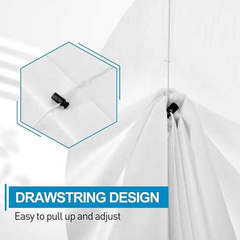 RYB HOME Linen Door Curtain, Privacy Tricia Door Window Curtains for Patio French Door Front Door Sidelight Storm Door Curtain, W26 x L40 inches, Natural, 1 Piece in Kuwait