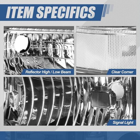 Auto Dynasty Factory Style Halogen Headlights Assembly Compatible with Ford F250 F350 F450 F550 Super Duty 2nd Gen 2008-2010, Driver and Passenger Side, Black Housing Clear Corner in Saudi Arabia