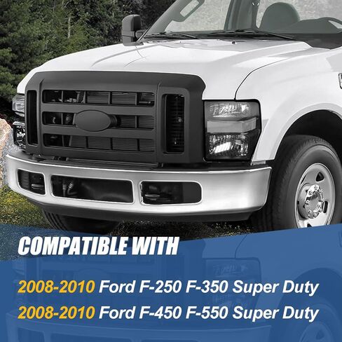 Auto Dynasty Factory Style Halogen Headlights Assembly Compatible with Ford F250 F350 F450 F550 Super Duty 2nd Gen 2008-2010, Driver and Passenger Side, Black Housing Clear Corner in Saudi Arabia