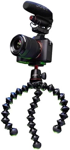 JOBY Skilled Vlogger Kit، مجموعة تسجيل الفيديو لكاميرا GorillaPod (حامل ثلاثي مرن GorillaPod 3K، ميكروفون Wavo PRO DS على الكاميرا، كابلات TRR)، طقم كاميرا Vlog، طقم Youtuber، طقم إنشاء محتوى الكاميرا in Kuwait