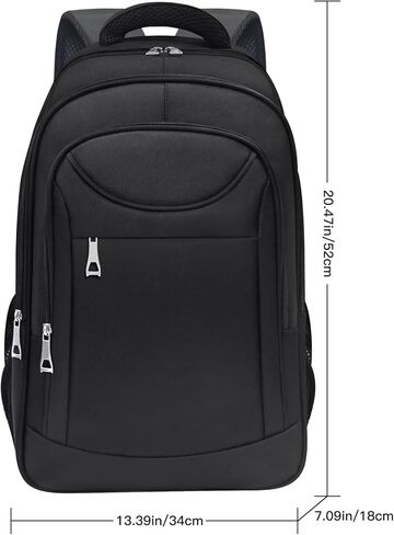 حقيبة ظهر للكمبيوتر المحمول، حقيبة ظهر متينة مضادة للسرقة أثناء السفر، حقيبة كمبيوتر محمول جامعية للرجال والنساء تناسب كمبيوتر محمول مقاس 17.3 بوصة - أسود in Kuwait