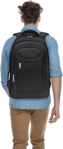 حقيبة ظهر للكمبيوتر المحمول، حقيبة ظهر متينة مضادة للسرقة أثناء السفر، حقيبة كمبيوتر محمول جامعية للرجال والنساء تناسب كمبيوتر محمول مقاس 17.3 بوصة - أسود in Kuwait