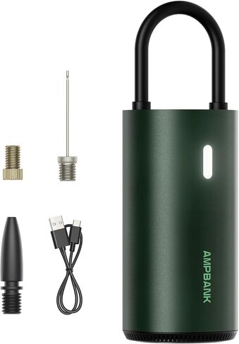 Tire Inflator Portable Air Compressor, AMPBANK AT004 Smart Air Pump for Car Tires, Auto Tire Inflator 150PSI with Pressure Gauge & LED Screen, Air Compressor for Car, Motorcycle, Bike, Ball-Green in Saudi Arabia