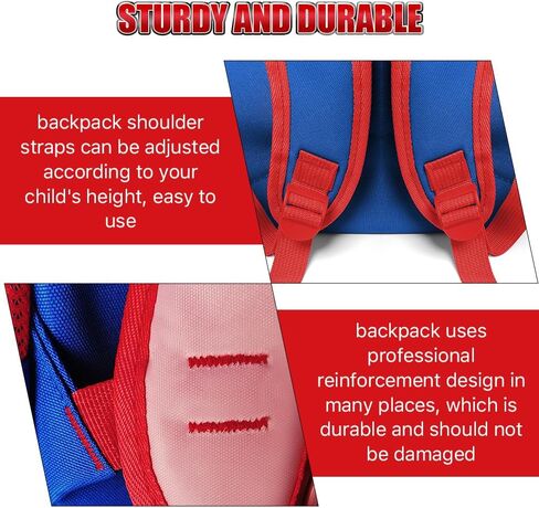 3D Superhero Backpack, Toddler Cartoon Backpack 16'' with Keychain for Boys and Girls, School Supplies School Bag Travel Bag for Kids Ages 2-8 Years Old in Saudi Arabia