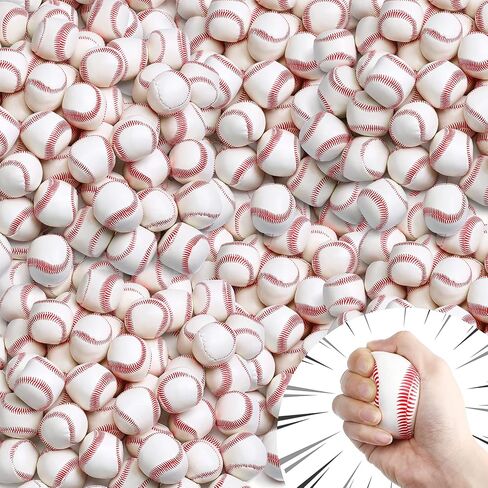 200 Pcs 2 Inch Baseball Stress Balls Mini Foam Baseballs Bulk Soft Sports Themed Squeeze Ball Stress Anxiety Relief Toys for School Carnival Reward Baseball Theme Party in Saudi Arabia