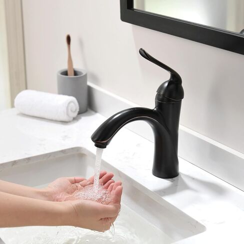 صنبور الحمام البرونزي المطلي بالزيت بمقبض واحد، لافا أودورو العتيقة البرونزية ذات الفتحة الواحدة، صنبور حوض الحمام المصقول البرونزي مع مجموعة تصريف منبثقة، تتضمن لوحة سطح السفينة، BF290-ORB in Kuwait