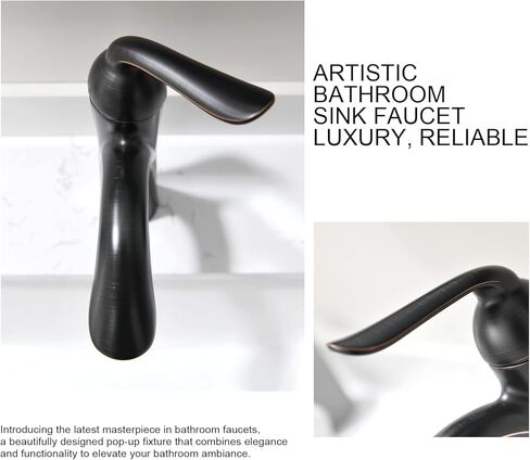 صنبور الحمام البرونزي المطلي بالزيت بمقبض واحد، لافا أودورو العتيقة البرونزية ذات الفتحة الواحدة، صنبور حوض الحمام المصقول البرونزي مع مجموعة تصريف منبثقة، تتضمن لوحة سطح السفينة، BF290-ORB in Kuwait