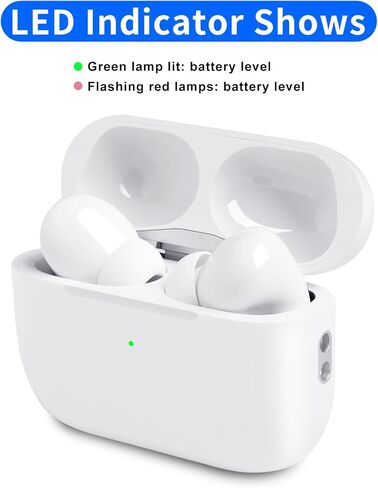 استبدال حافظة الشحن المحدثة لعلبة الشحن AirPod Pro1st/2nd، متوافقة مع AirPod pro مع زر الاقتران والمزامنة عبر البلوتوث، بدون سماعات أذن، (أبيض) in Kuwait
