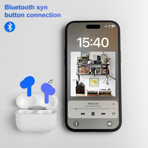 استبدال حافظة الشحن المحدثة لعلبة الشحن AirPod Pro1st/2nd، متوافقة مع AirPod pro مع زر الاقتران والمزامنة عبر البلوتوث، بدون سماعات أذن، (أبيض) in Kuwait