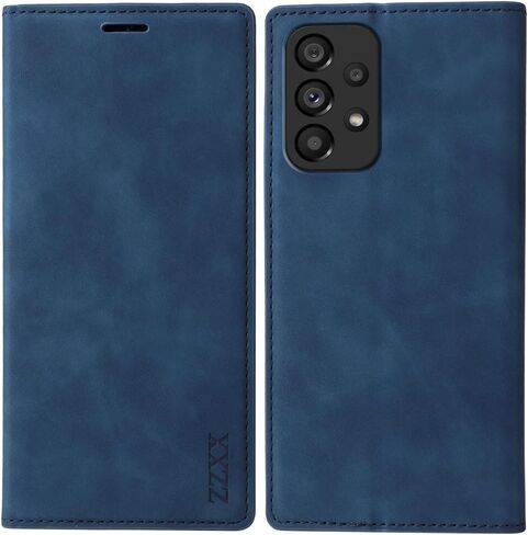 ZZXX Samsung Galaxy A53 5G Case Wallet with [RFID Blocking] Card Slot Photo Fram Kickstand Magnetic Soft Leather Flip Fold Case for Samsung Galaxy A53 5G Wallet Case(Black-6.5 inch) in Saudi Arabia