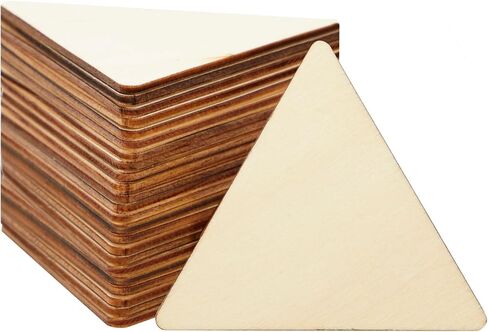 24 Pack Unfinished Wooden Triangles for Crafts, Geometric Shapes for Wood Burning, Engraving (3.6 x 3.1 in) in Saudi Arabia