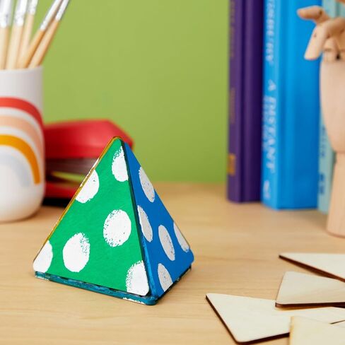 24 Pack Unfinished Wooden Triangles for Crafts, Geometric Shapes for Wood Burning, Engraving (3.6 x 3.1 in) in Saudi Arabia