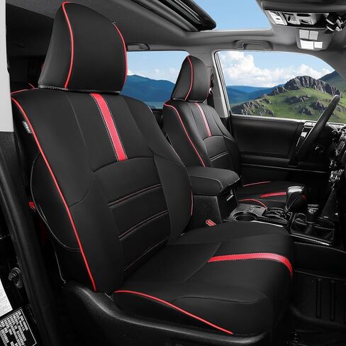 غطاء مقعد Xipoo متوافق مع 2011-2024 Toyota 4Runner غطاء مقعد السيارة 5 مقاعد من جلد البولي يوريثان بديل حامي مقعد السيارة لملحقات Toyota 4Runner 2011-2024 (أسود) in Kuwait