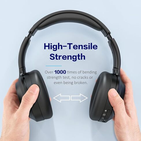 iDiskk E11 Hybrid Active Noise Cancelling Bluetooth Headphones,Over Ear Wireless Headphones Noise Cancelling with Deep Bass,60H Playtime,Hi-Res Audio Wireless Headsets for commuting, trips (Black) in Saudi Arabia