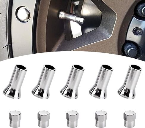 10 PCS Automotive TR413AC Bayonet Valve Stem, Universal TPMS Tubeless Leakproof Valve Stem Kit (Silver) in Saudi Arabia