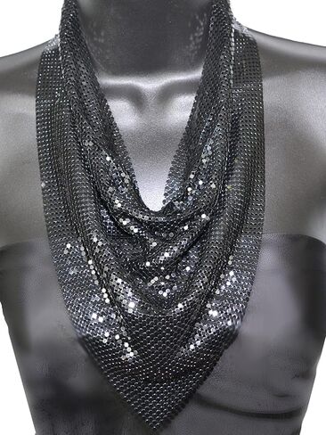 Adjustable Choker Liquid Metal Mesh Statement Necklace for Women in 3 Colors in Saudi Arabia