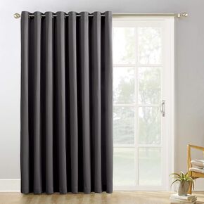 Sun Zero Easton Extra-Wide Blackout Grommet Sliding Patio Door Curtain Panel