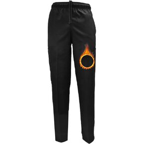 M&M SCRUBS Classic 6 Pocket Black Chef Pants with Multi-Pack Quantities Available