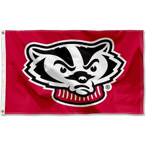 UW Wisconsin Bucky Badger Banner Flag