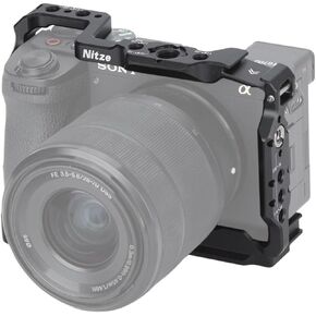 Nitze A6700 Cage for Sony Alpha 6700 Camera with Built-in Cold Shoe, NATO Rail and Arca Quick Release Plate - T-S12A