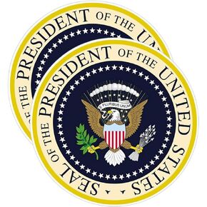 eDesign 2-Pack President of The United States Seal Presidential Seal Sticker Decal - 4 Inches - President Seal for Car Truck Van Window Bumper Laptop Tablet Cup Tumbler and Any Smooth Surface