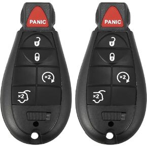 X AUTOHAUX 2pcs 433Mhz Keyless Entry Remote Car Key Fob for Jeep Grand Cherokee 2008-2010 for Commander 2008 2009 2010 5 Buttons with Door Key M3N5WY783X