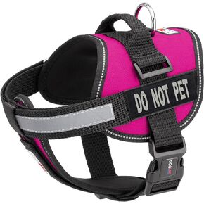 Dogline Vest Harness for Dogs and 2 Removable Do Not Pet Patches, Medium/22 to 30", Blue