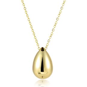 KELMALL Water Teardrop Pendant Necklace, 18K Gold 17"+2" Chain Necklace, Packaged with Jewelry Box, Birthday Gift for Women Girls