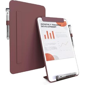 حامل السبورة البيضاء لسطح المكتب الزجاجي من TOWON، لوح مسح جاف جمالي مقاس 13.5 × 8.5 بوصة مع مجموعة حامل للمكتب والمنزل والمدرسة، كلاريت in Kuwait