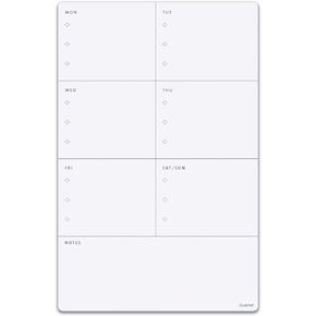 Quartet Magnetic Weekly Planner Dry Erase Board, 11" x 17", Small White Board for Fridge, Home School Supplies or Home Office Decor, Frameless, Includes 1 Dry Erase Marker (63540)
