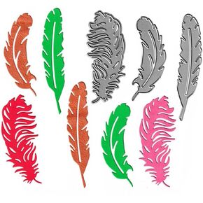 Metal 3pcs Feather Die Cuts, Plume Feathers Leaves Cutting Die DIY Crafts Template Mould Stencils for DIY Embossing Card Making Album Decorative Paper Scrapbooking