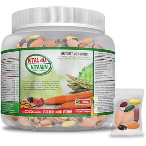 VITAL 4U® Vitamin Essentials - Daily Multivitamin for Both Men and Women, Immune Support, Multimineral Formula - 30 Servings