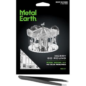 Metal Earth Merry Go Round 3D Metal Model Kit Bundle with Tweezers Fascinations