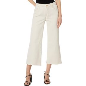 KUT from the Kloth Women's Petite Meg High-Rise Fab Ab EIDE Leg Raw Hem in Ecru