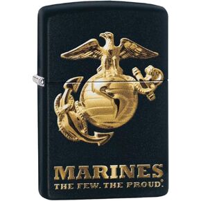 Zippo Lighter: USMC Marines, The Few The Proud - Black Matte 81190