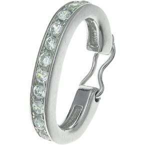 Dreambell Rhodium on 925 Sterling Silver Cz Crystal Shortener Enhancer Interchangeable Bail Clasp