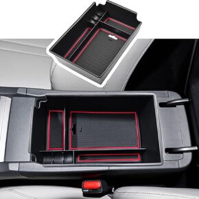 EDBETOS Center Console Organizer Tray Compatible with Hyundai Sonata Accessories 2020 2021-2022 2023 Limited N-Line Interior Armrest Secondary Storage Box ABS Material, Black Trim