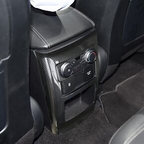ruihe Carbon Fiber Color Armrest Anti-Kick Protection Cover Rear air Conditioning Switch Decoration Trim Fit for Ford Explorer 2020 2021 2022 2023