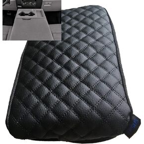 Black Center Console Lid Middle Seat Armrest Cover for Ford F150 F-150 F250 F-250 F350 F-350 F450 F-450 SUPER DUTY XL XLT Pickup Truck only fits have 40/20/40 Front Seat