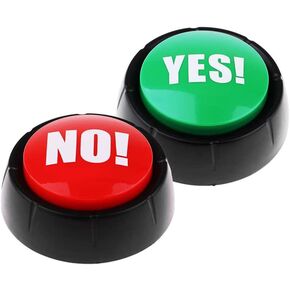 STOBOK Talking Buttons 2Pcs Yes Button and No Button with Sound, Dog Buttons for Communication Answer Buzzers Set Dog Talking Button Set Noise Button Toys Dog Talking Button Set