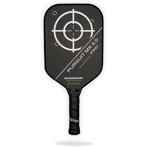 Engage Pursuit Pro MX 6.0 Pickleball Paddle – Elongated Shape, Raw T700 Toray Carbon Fiber Face, 16mm Control Pro “Black" Core, Vortex Barrier Edge Technology Limits Vibration