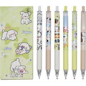 12PCS Novelty Dog Gel Pens Cartoon Puppy Pens Retractable Animal Pen Black Ink For School Supplies Office Party Birthday
