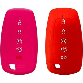 Keyless Entry Remote Control Key Fob Cover Case Protector Fit for 2018 2019 2020 2021 Ford Bronco Mustang Fusion Raptor F250 F350 F450 F550 Edge Explorer Expedition M3N-A2C93142600 (Red)