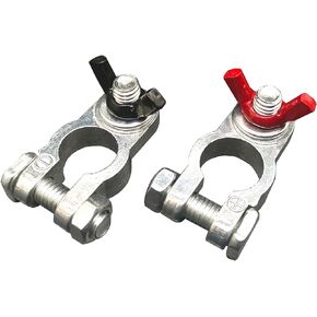 1 Pair Brass Battery Marine Terminal Ends Battery Terminal End,Top Post Battery Terminal Set For Marine Car Boat RV and Vehicles 3/8-inch and 5/16-inch Posts (Brass)