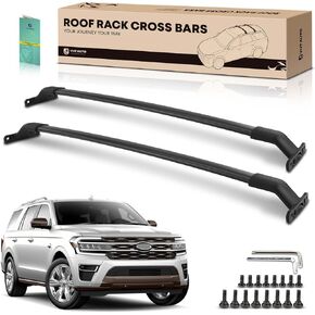 YHTAUTO 165 LBS Roof Rack Cross Bars w/Hardware Fit for Lincoln Navigator Ford Expedition 2018-2022 (W/Side ROOF Rails), T6063 Aluminum CrossBars Anti-Rust for Skiboard Kayak Snowboard Bike