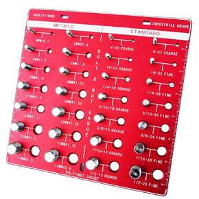 28 Nut and Bolt Thread Checker, Metic/Standard Bolt Size Identifier Gauge with Inch & Centimeter Ruler, Screw Thread Gauge (Blue)