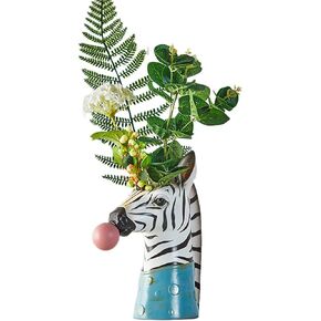 Blowing Bubble Art Vase, Animal Face Vase, Modern Home Decor Vase (No Plants)-Cow