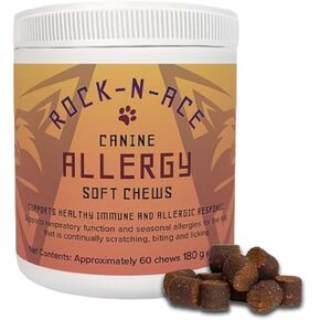 Canine Soft Allergy Chews for Dogs - 60 Count - Premium Ingredients, Made in USA - Vet Recommended - Helps Combat Allergies & Immune Issues